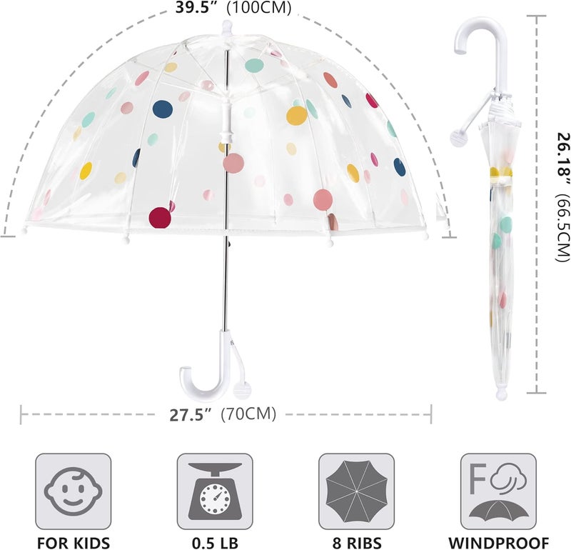 RONIARE Kids Clear Bubble Umbrellas for Rain Dome Windproof Umbrella for Kid Girls and Boys - Image 5